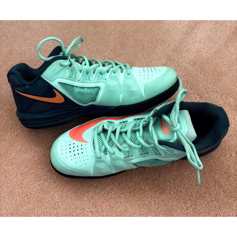 Nike Lunar Ballistec 1.5 Men Size 8.5 Tennis Shoes Green Orange LunarSole‎